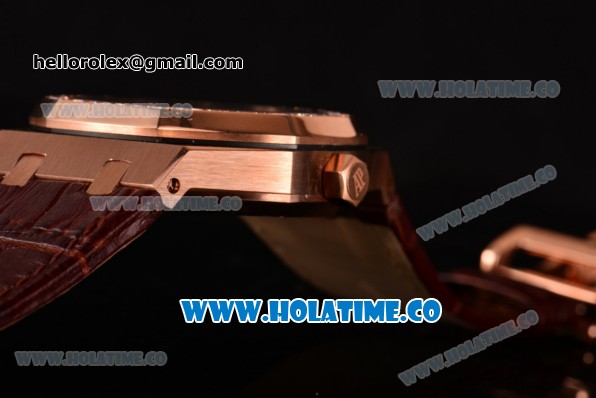 Audemars Piguet Royal Oak 41MM Swiss Tourbillon Manual Winding Rose Gold Case with Grey Dial Diamonds Bezel and Stick Markers (FT) - Click Image to Close